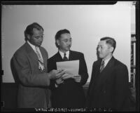A.L. Wirin, George Ochikubo, and Saburo Kido representing the Japanese American Citizens League