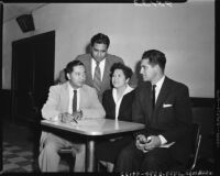 Mexican American community leaders discuss narcotic problem in East Los Angeles, 1956