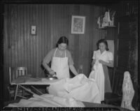 Japanese women prepare for evacuation from Terminal Island (Calif.)