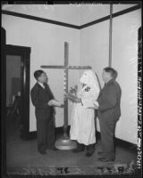 Robert Walker Kenny with a man in Ku Klux Klan costume