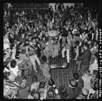 Las Posadas festivities on Olvera Street, Los Angeles, 1966