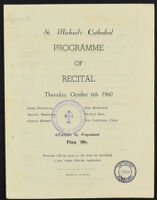 Programme of Recital at St. Michael's Cathedral