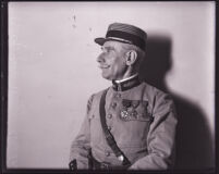 Profile view of French Brigadier General Henri Claudon, Los Angeles, 1918