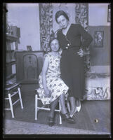 Eunice Pringle and Irene Pringle at home, Garden Grove, 1931