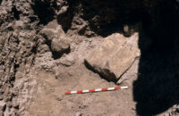 Limestone cornice fragment in situ