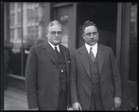 Chief of Police James E. Davis and Deputy Chief Cleveland Heath, Los Angeles, 1926