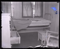 Room at the La Vina Sanatorium, where murder suspect Winnie Ruth Judd hid, Altadena, 1931 