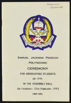 Samuel Jackman Prescod Polytechnic Ceremony for Graduating Students of 1991