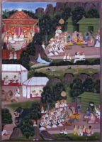 Vasishtha addressing Rama; Bharata and Rama