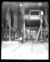 Dr. Clark B. Millikan at the new Caltech wind tunnel, Pasadena, 1929