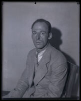 Portrait of bootlegger James Reid taken during his trial for the murder of Anne Nerrell, Los Angeles, 1932