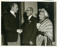 Sir Roger Makins, British Ambassador with  Drs. John A. Somerville and Vada Somerville at the British Embassy, Washington D.C. 