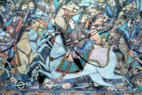 Yazdigord Samangani, Rustam Lassoing the Khaqan (Emperor) of China During a Big Battle 2
