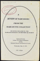 Review of Rare Books from the Mark Hunte Collection