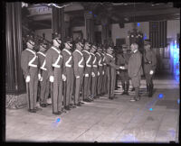Battalion representatives and color guard of the California Grays, Los Angeles, 1924
