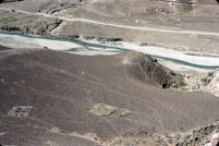 From Top of Cave on to Plowed Fields and River