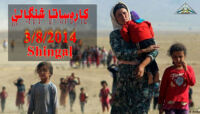 Yazidi refugee woman with three children