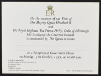 Reception at Government House - Invitation