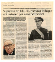 Suprema de EE.UU. rechaza indagar a Kissinger por caso Schneider