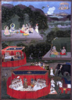 Gods requesting Sarasvati to delude Bharata's mind; Vasishtha addressing Rama; Sita with Kausalya
