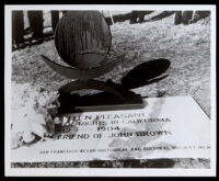 Grave site of Mary Ellen Pleasant, marked with a metal sculpture and grave stone, Napa, (copy photo made 1930-1989)