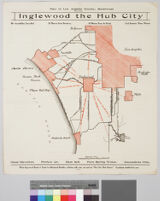 Inglewood the hub city : map of Los Angeles County, Southwest