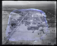 Aerial view of flooded crops in the valley after the collapse of the Saint Francis Dam, Santa Clara River Valley (Calif.), 1928