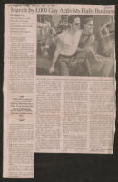"March by 1,000 Gay Activists Halts Business," clipping, 1991