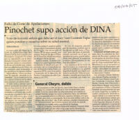 Pinochet supo acción de DINA