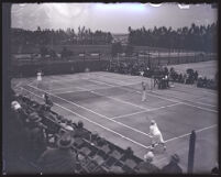 Doubles match between May Sutton Bundy, Mary K. Browne, William T. Tilden, and Bill Johnston, Alhambra, 1920s