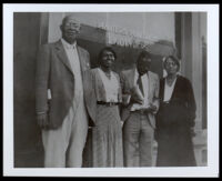 Joseph Blackburn Bass and Eddie Tolan at the California Eagle offices, Los Angeles, 1932