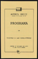 ACURIL XXIII: Programa De Visitas a las Bibliotecas