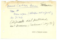 Tarjeta manuscrita Manuel Cabieses