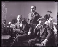 Lon Chapman, Leo Kuranoff and Richard Sides in a courtroom, Los Angeles, 1926