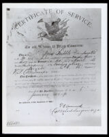 Certificate of Discharge for Private James Tribble, who served in the Colored Infantry during the Civil War