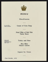 Dinner Menu on the Occasion of the Visit of H. R. H. The Prince of Wales