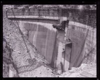 Construction on Santa Anita Dam, Sierra Madre, 1920's 