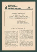 Boletim Diocesano, Edição 73, Janeiro 1975