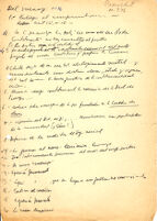 Nota manuscrita con apuntes del Mensaje 1976