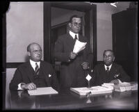 Irwin H. Rice presumably at a meeting for the Merchants and Manufacturers Association, Los Angeles, 1925