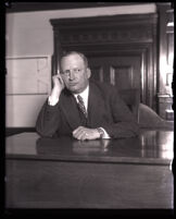 Former district attorney Asa Keyes in a courtroom at the time of his trial, Los Angeles, 1929