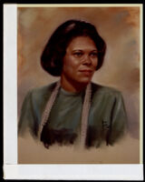Painted portrait of an African American woman with pearls, related to Vennda Rei McFarlin Hewitt, circa 1964
