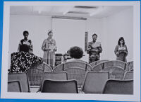 Poetry recital at the Swedish Embassy, Gaborone, Botswana, 1980