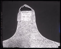 Frankie Bailey's autographed apron, Los Angeles, 1925