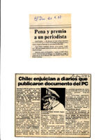 Pena y premio a un periodista; Chile: enjuician a diarios que publicaron documentos del PC