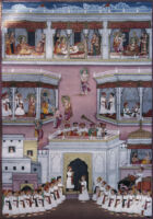 Dasharatha in bed; Lakshmana taking leave of Sumitra