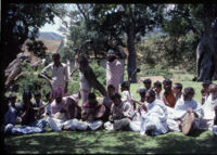 Kota musicians playing music at a recording session, Ticgār (Trichagadi, India), 1984