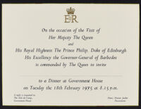 Dinner at Government House - Invitation