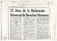 25 años de la Declaración universal de los Derechos Humanos