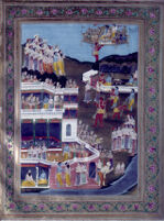 Rama arriving in Ayodhya